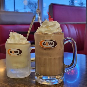 Fins Drive In - two mugs of ice cream and whipped cream - Diners Near Me - Springfield, Oregon
