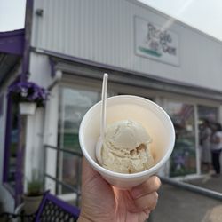 Purple Cow Ice Cream - One scoop of vanilla ice cream