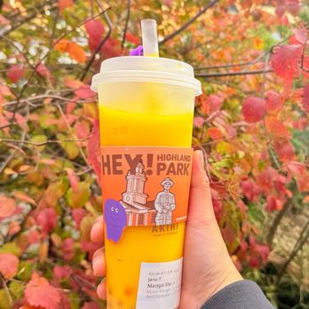 Akihi - Mango Slush with Mango popping boba - Bubble Tea Near Me - Highland Park, New Jersey