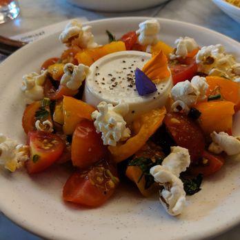 Bloomsday Cafe - Heirloom tomato with corn panna cotta - Coffee & Tea Near Me - Philadelphia, Pennsylvania Bloomsday Cafe - Heirloom tomato with corn panna cotta - Coffee & Tea Near Me - Philadelphia, Pennsylvania