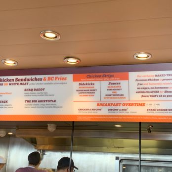 Big Chicken - Menu - Digital menu board at Big Chicken in Miami features chicken sandwiches, sides, sauces, and breakfast items, with a focus on crispy chicken and unique flavors. - Chicken Shop Near Me