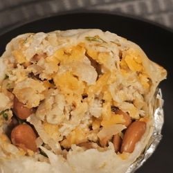 Domingo's International Kitchen and Fusion - Chicken burrito with no cheese, sour cream, or salsa