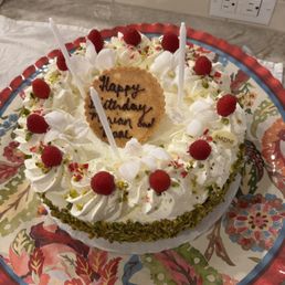 White Chocolate Pistachio Bavarian Cake, 10"