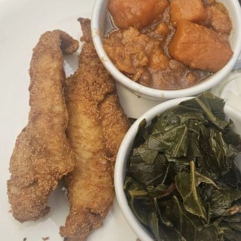 Peggy's - 2 whiting with yams & collard greens - Soul Food Near Me - Reynoldsburg, Ohio Peggy's - 2 whiting with yams & collard greens - Soul Food Near Me - Reynoldsburg, Ohio