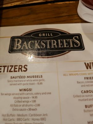Menu photo 2 Backstreets Grill Columbia, SC Menu photo 2 Backstreets Grill Columbia, SC