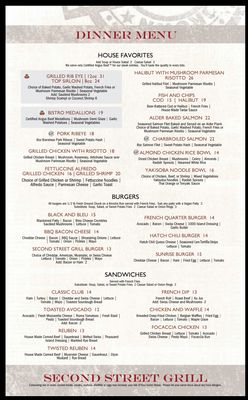 Menu photo 7 Second Street Grill Yakima, WA Menu photo 7 Second Street Grill Yakima, WA