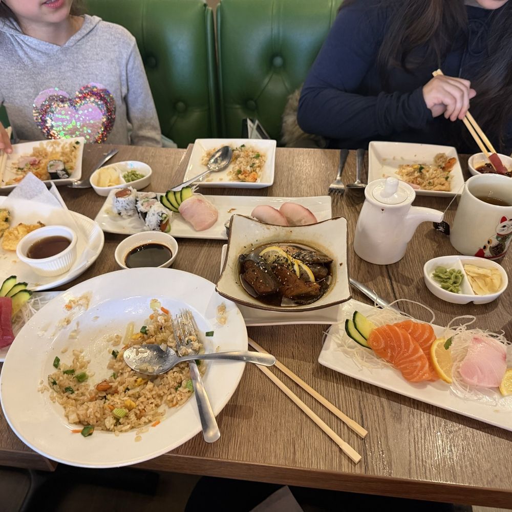 Sushi Sakana - Shrimp fried rice tempura platter shashimi green tea and jasmine tea - Sushi Bars Near Me - Plano, Texas Sushi Sakana - Shrimp fried rice tempura platter shashimi green tea and jasmine tea - Sushi Bars Near Me - Plano, Texas
