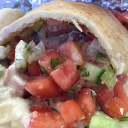 Abe's Pitaria - Falafel sandwich... The falafel balls are too spicy..