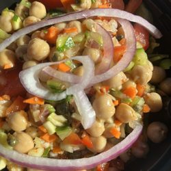 The Dog House Cafe - Chickpea salad over lettuce