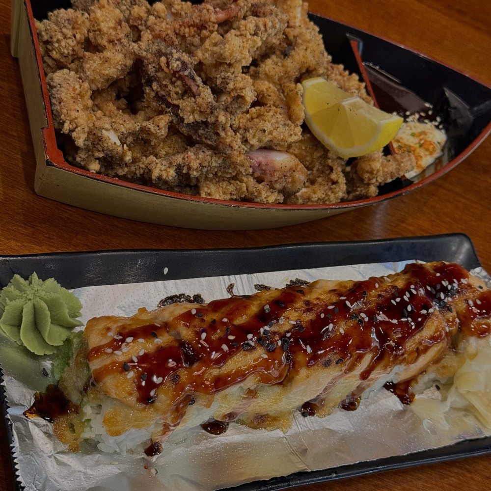 Kaoru Sushi - Jumbo Calamari & Lion King Roll - Japanese Near Me - Richmond, California Kaoru Sushi - Jumbo Calamari & Lion King Roll - Japanese Near Me - Richmond, California