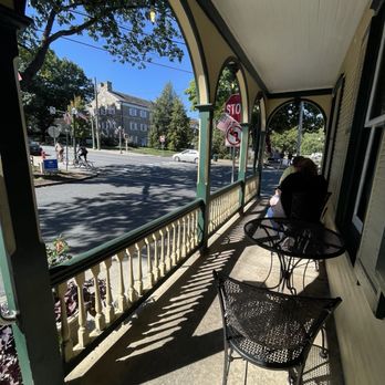 Tomato Pie Cafe - porch seating - Salad Near Me - Lititz, Pennsylvania