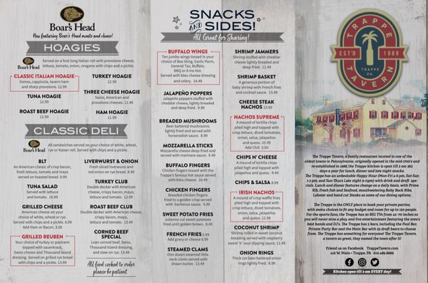 Menu photo 1 The Trappe Tavern Trappe, PA Menu photo 1 The Trappe Tavern Trappe, PA