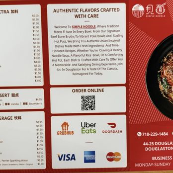 Simple Noodle - Menu(2025 September) - Noodles Near Me - New York, New York Simple Noodle - Menu(2025 September) - Noodles Near Me - New York, New York