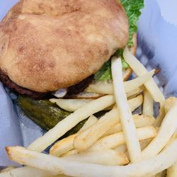 Molokai Pizza Cafe - HUGE Teri Burger and Fries