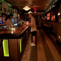 Good Times at Davey Wayne's - Nice bar area with wood furnishing