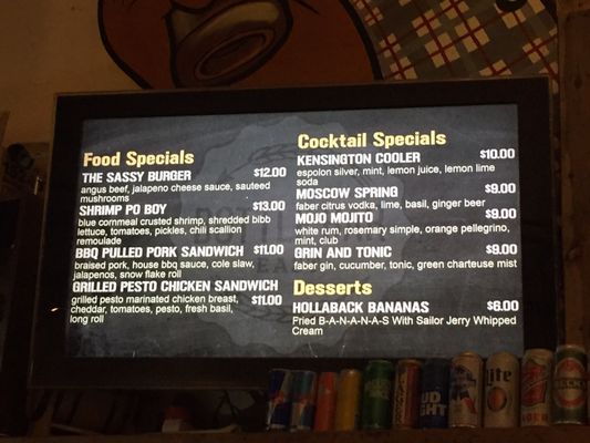 Menu photo 4 Bottle Bar East Philadelphia, PA