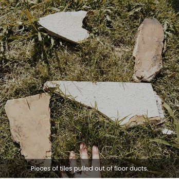 Better Air Duct Cleaning - Pieces of tile pulled out of floor ducts - Air Duct Cleaning Near Me Better Air Duct Cleaning - Pieces of tile pulled out of floor ducts - Air Duct Cleaning Near Me