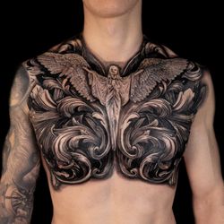 Dzul Ink Lounge - Stunning chest piece for our friend David by Jacob