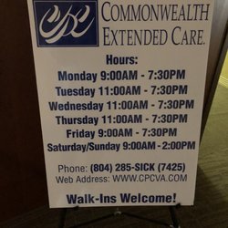 Commonwealth Extended Care - New seasonal hours effective October 1, 2017.