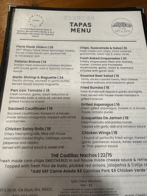 Menu photo 4 Cle Elum Taps & Tapas Cle Elum, WA Menu photo 4 Cle Elum Taps & Tapas Cle Elum, WA