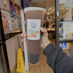 Volcano Tea House - Passion Fruit black tea with boba