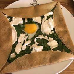Creperie U Slepé Kočičky - Goat cheese, egg, spinach