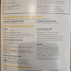 Menu - Values and Deals , Weekend Buffet , Beverages , Sides and small plates ( as of 10-19-2026 )