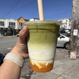 Peach Matcha Latte