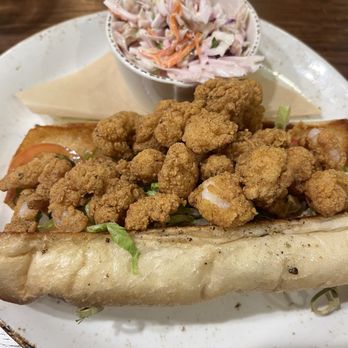 Sea Level NC - Shrimp po boy with slaw - Seafood Near Me - Charlotte, North Carolina