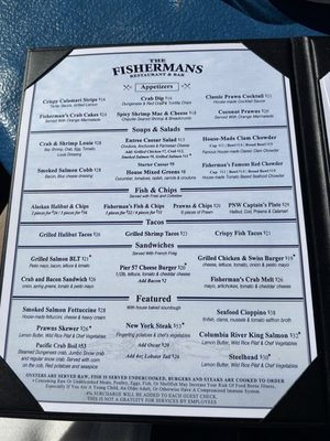 Menu photo 7 The Fisherman's Restaurant Seattle, WA