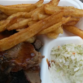 The Humble Pig - Beef brisket plate with fries and coleslaw - Food Trucks Near Me