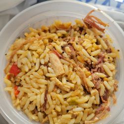 Smoke-A-Holics BBQ - BBQ Dirty Rice Rice, Black pepper sausage, chicken, brisket