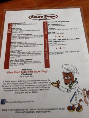 Menu photo 2 Moe Dogs Grill Amarillo, TX