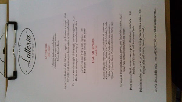 Menu photo 7 Latteria Trastevere Rome, RM Menu photo 7 Latteria Trastevere Rome, RM