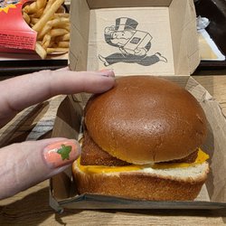 McDonald's - The filet-o-fish has shrunk. (nails by my 7yo relative. admire accordingly.)
