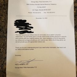 Constantine George, MD - Epito Medical - Yeah, I never planned on returning. I actually need medical care. Not an office run by incompetent staff.  Recieved 12/21/22.
