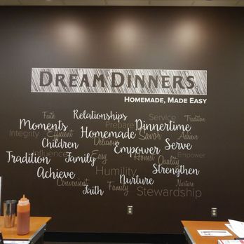 Dream Dinners - a chalkboard on the wall of a restaurant - Do-It-Yourself Food Near Me - Overland Park, Kansas