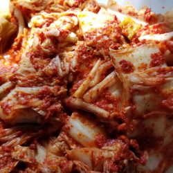 Bravo Gyeongnam Market - I sliced up half the kimchi in the jar