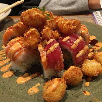 Sakebomb - Think this was called the super duper. The roll was an A and the fried scallops were a B-. - Sushi Bars Near Me - Sunnyvale, California Sakebomb - Think this was called the super duper. The roll was an A and the fried scallops were a B-. - Sushi Bars Near Me - Sunnyvale, California