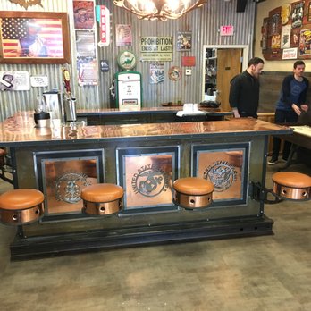 All About Men Barber Shop - A really amazing looking bar that compliments the rest of the décor. - Barbers Near Me - Frederick, Maryland