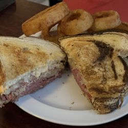 Pacific Brew Haus - Reuben and Onion rings