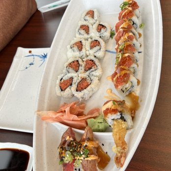 Sushi Bro’s - Top left-spicy tuna Top right- Hot Night roll Bottom- BBQ seared tuna chipotle - Japanese Near Me - Boise, Idaho Sushi Bro’s - Top left-spicy tuna Top right- Hot Night roll Bottom- BBQ seared tuna chipotle - Japanese Near Me - Boise, Idaho