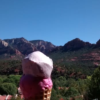 Sabrina's Ice Cream - Waffle cone on the balcony - Ice Cream & Frozen Yogurt Near Me - Sedona, Arizona Sabrina's Ice Cream - Waffle cone on the balcony - Ice Cream & Frozen Yogurt Near Me - Sedona, Arizona