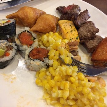 Vegas Seafood Buffet - Retirement lunch #4. Spicy Tuna Roll, Veggie Roll, Sweet Corn, Salmon, Garlic Beef, Chicken Wing, etc. - Buffets Near Me - Glendale, California Vegas Seafood Buffet - Retirement lunch #4. Spicy Tuna Roll, Veggie Roll, Sweet Corn, Salmon, Garlic Beef, Chicken Wing, etc. - Buffets Near Me - Glendale, California