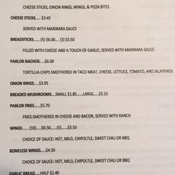 Pizza Parlor II - Menu
