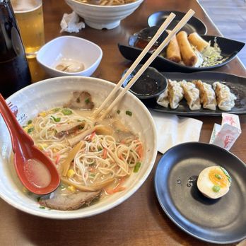 Ten Gu Ramen - Tengu Tonkotsu Ramen, Dumpling(6pcs), Vegetables Spring Roll(5pcs), Chicken Udon - Ramen Near Me - Oceanside, California
