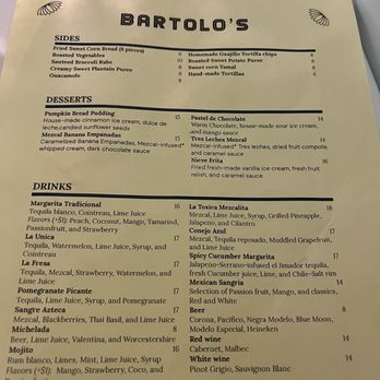 Bartolo's - menu - Mexican Near Me - New York, New York