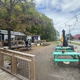 Outside seating for delicious fare and beers Outside seating for delicious fare and beers