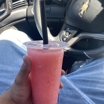 Bubble Tea Station Cafe - Red guava slushy - Desserts Near Me - Sparks, Nevada