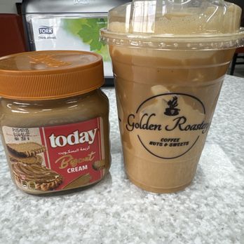 Golden Roastery - Karak chai latte (new drink) so good! Made with biscoff cookie butter cream - Coffee Roasteries Near Me - Houston, Texas Golden Roastery - Karak chai latte (new drink) so good! Made with biscoff cookie butter cream - Coffee Roasteries Near Me - Houston, Texas